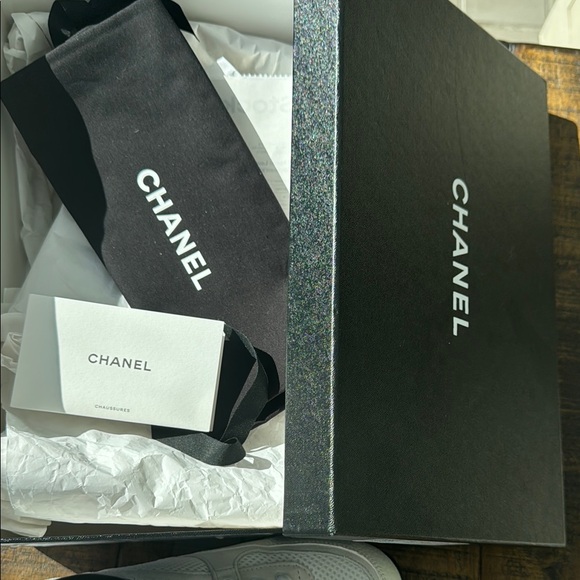 Chanel White and Black Sneakers - Picture 7 of 10